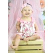 Ligth Pink Rose Fusion Loose Pant Romper with Ligth Pink Bow & Lace Straps LR199